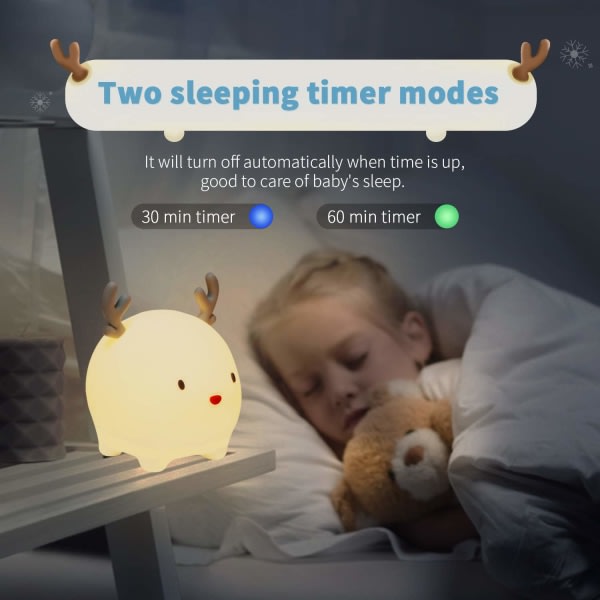 Nattlampa för barn och bebisar, sovrumslampa med touchfunktion