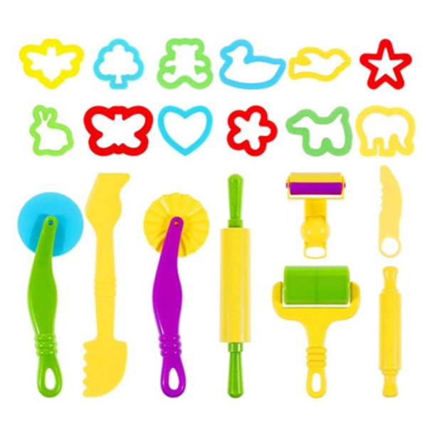 Knådningsverktyg Lekdegsverktyg, 20 stycken degtillbehörleksaker för barn, multifunktionella degverktyg för barn