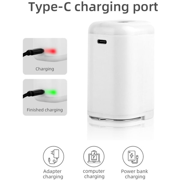 Mini Elektrisk Luftpumpe for Oppblåsbare Gjenstander 4 i 1 Bærbar Camping Luftpumpe med Innebygd Lys Powerbank Rask Inflasjon og Deflasjon Liten Pumpe, DUBUNS