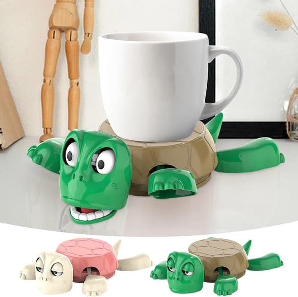 Turtle Coaster - Funny Turtle Coaster with Open Eyes, 3D Printed with Limbs that Rise and Fall and Expressive Face