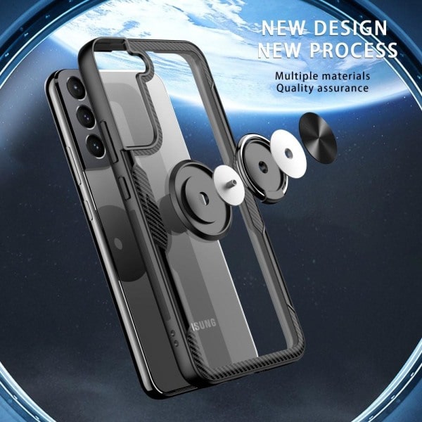 Samsung Galaxy S22+ Hybrid-kotelo sormenrenkaalla - Punainen Punainen