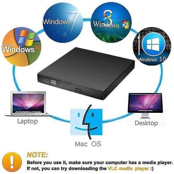Extern DVD-enhet med CD-brännare (kombo), USB gränssnitt