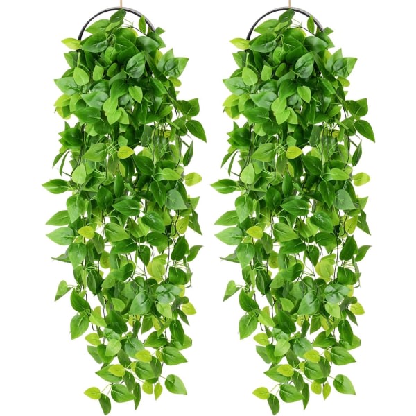 2 ST Artificiella hängande växter Fake Ivy Leaves for Wall Home Porc