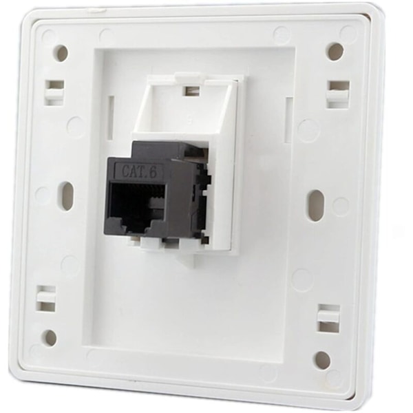 AT6 Gigabit RJ45 LAN Dubbelkanal Nätverksvägguttag, Främre Höger Internet Strömuttag, 86x86mm (LAN x 2)