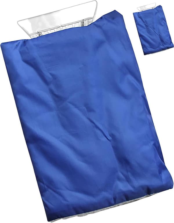 Bilisskrapa handske, ABS-plast, fleecefodrat handtag, snö- och isborttagning för vinterförare, blå, 2-pack, 26,5 x 16,5 cm