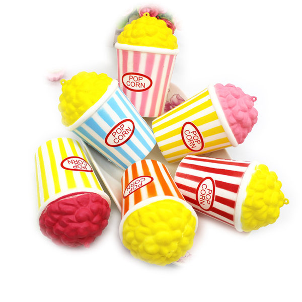 Söta popcorn kläm-leksaker Stressreducerande kläm-squishy bollar Klasspriser Festfavoriter Fidget leksaker för barn och vuxna 0.07 null - Red plus yellow