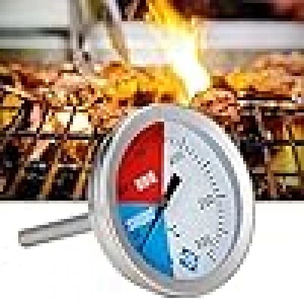 Kullgrilltermometer med rustfri stålsonde, vanntett overflate, justerbar montering for BBQ-røyking