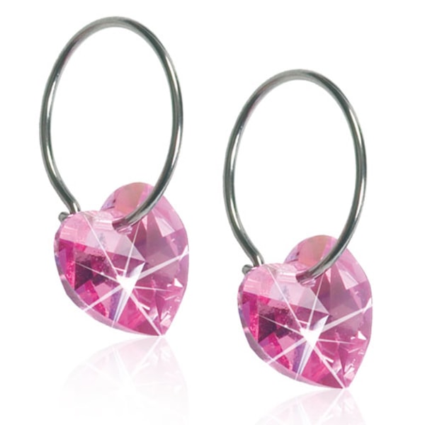 Blomdahl Korvakorut NT Renkaat sydämellä 10mm Rose