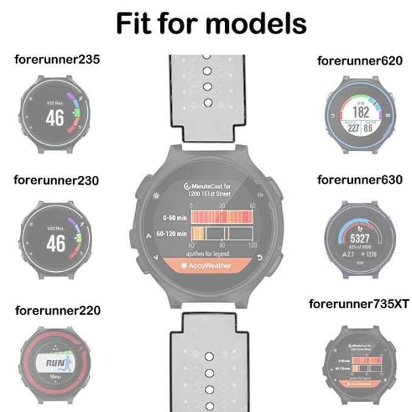 Armbånd Sort & Rød til Garmin Forerunner 230/ 235/ 620/ 630/ 735XT