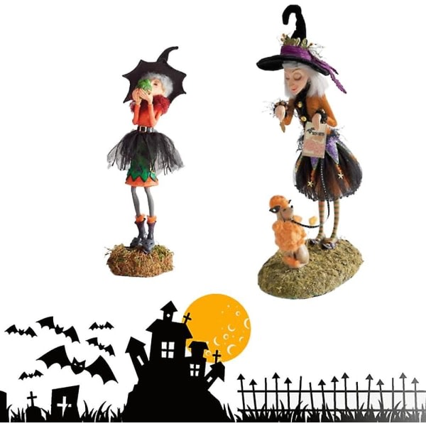 Fortryllende Halloween-figur, nye sjarmerende heksedukker til Halloween Vakre heksefigurinhæks
