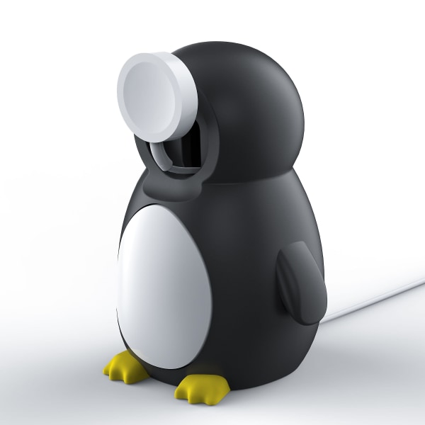 Apple Watch Cute Penguin Silikon Laddningsbas Bordsladdningsställ Hållare (utan laddare)