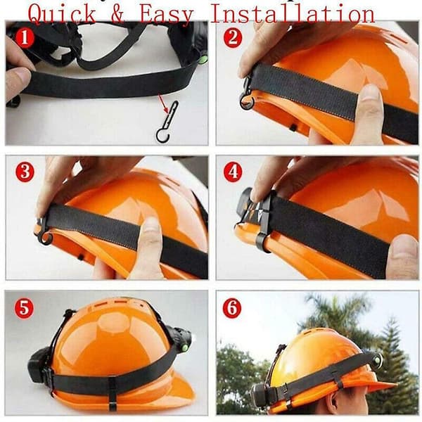 20 stk Hjelmklemmer for hodelykt, hodelyktkrok, hard hatt, lett klemme, frontlykt