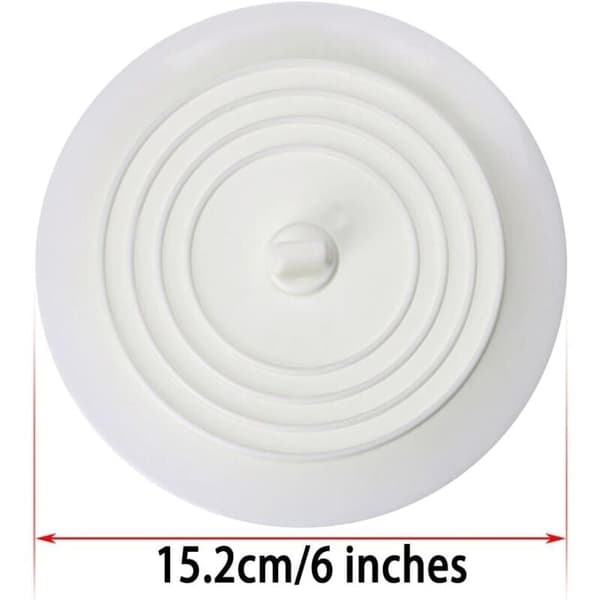Pakke Universal Silikone Gummi Afløbspropper 15cm til Køkkenvask Badeværelsesvask (Hvid)..DEBUNS