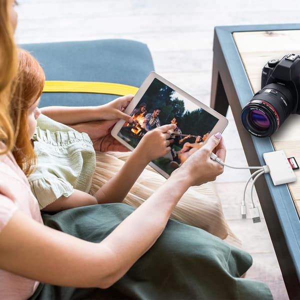 SD-kortläsare - Kompatibel med iUSB-C- och USB-A-enheter med Micro SD- och SD-kortplatser - Stöder SD/Micro SD/SDHC/SDXC/MMC