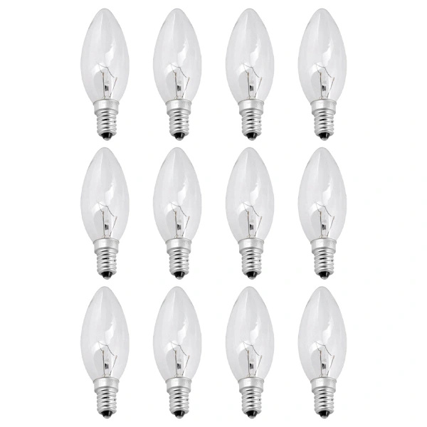 12x Light Source 40W E14 Clear White Classic Incandescent Bulb STOL_yux