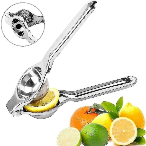 Manuell citruspress i rostfritt stål, metall citronpress för fruktjuice, professionell handpress för köket