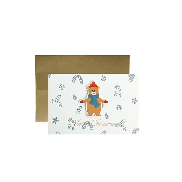 2 st julklistermärke gratulationskort folie gratulationskort Välsignelsekort (Lilla julbjörnen+ julälg)