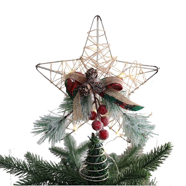 Joulukoristeet tee-se-itse puunhuipputähtivalaistus joulukuusen tarvikkeet tarvikkeet kotikaupan kohtausten asettelun koristeet Pine cone with light 25cm