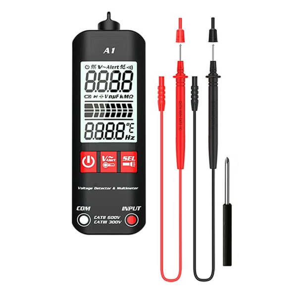 Smart digital multimeter, smart digital live wire tester, holdbar anti-burn værktøj, automatisk anti-burn ABS rød