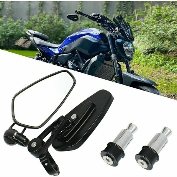 Motorsykkelstyre Bakspeil Motorsykkel Bakspeil for XJ6 MT01 MT03 MT07 MT09 (Svart)..DEBUNS