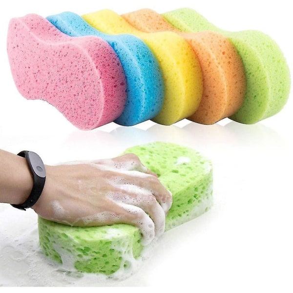 Biltvättssvampar, benform, 5-pack rengöringssvampar, biltvätt multifunktionell (slumpmässig färg)