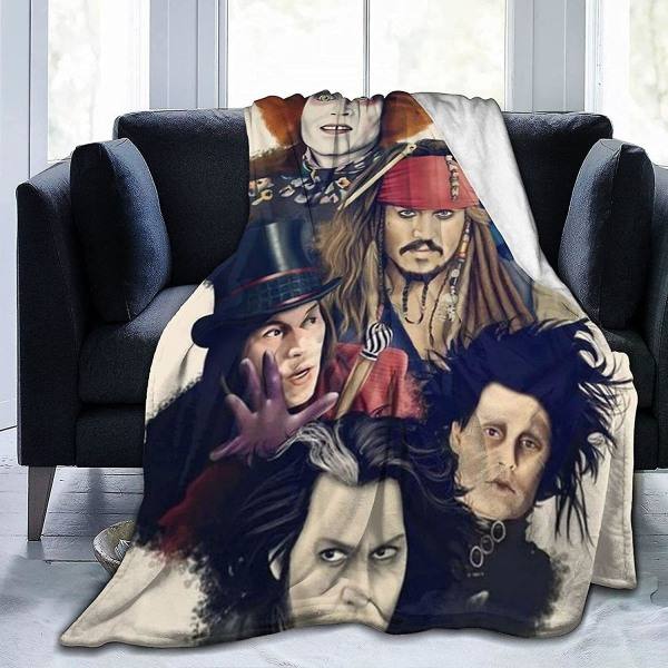 Johnny Depp Hjemmeindretning Filt Sovesal Til Seng Sofa Sovesal Kontor Camping Rejser -u456 ​​50x40in 125x100cm