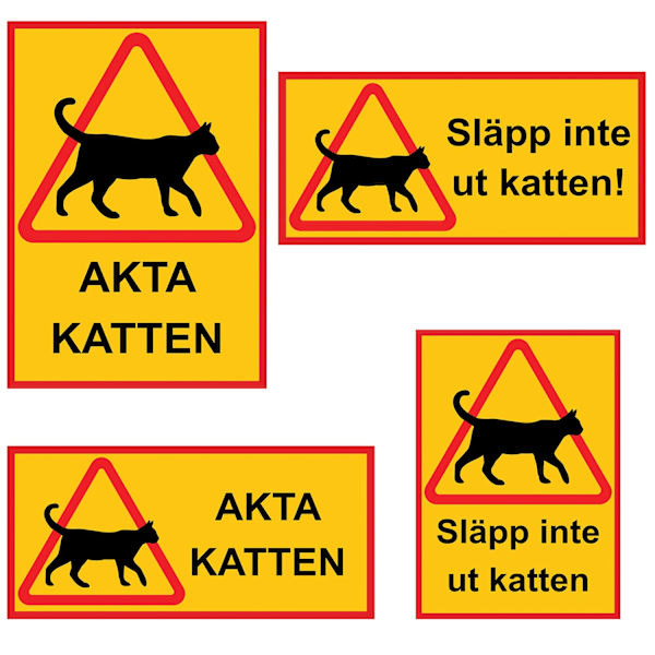 Kissa kyltti / Varoituskyltti Kissa - Kyltti Monivärinen MultiColor 15x21 - Släpp inte ut katten!