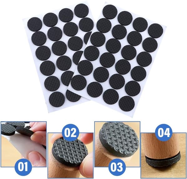 48 stk. - 20*3 mm - møbelbeskyttere - selvklebende puter - stolputer - møbelputer - beskyttelsesputer