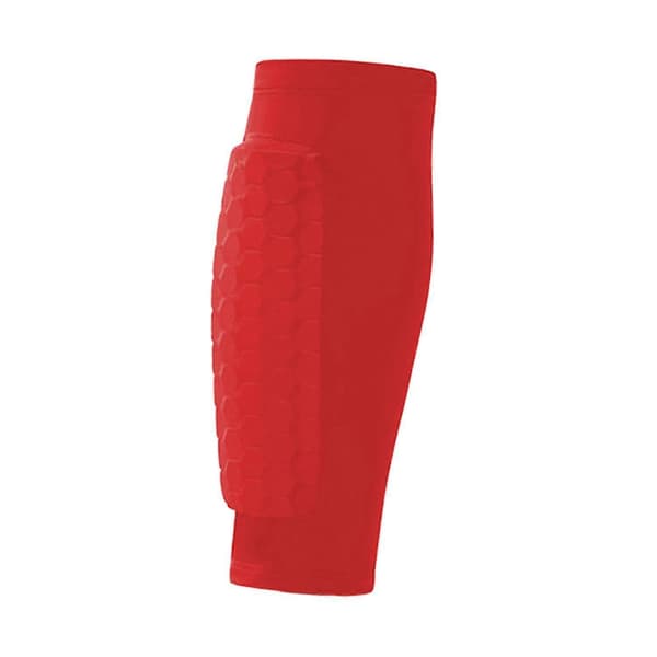 Fodbold Benskinner Ærme Med EVA Honeycomb Polstring, Elastisk Åndbar Lycra til Unge og Voksne, Rød XL Red XL