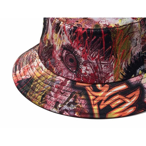 Quanhaigou Bucket Hat för Män Kvinnor, Packbara Vändbara Tryckta Solhattar, Fiskehatt för Utomhus Sommarresor Vandring Strand