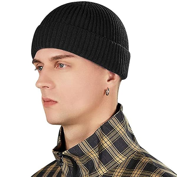 Fiskermössa for menn og kvinner, vintervarme luer svart+beige Black*beige Black*beige