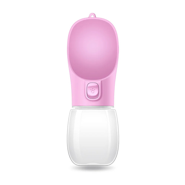 Bärbar hundvattenflaska för små stora hundar katt utomhus läckagesäker promenad dricksskålar Chihuahua fransk bulldogg tillbehör Pink 550ml-PC