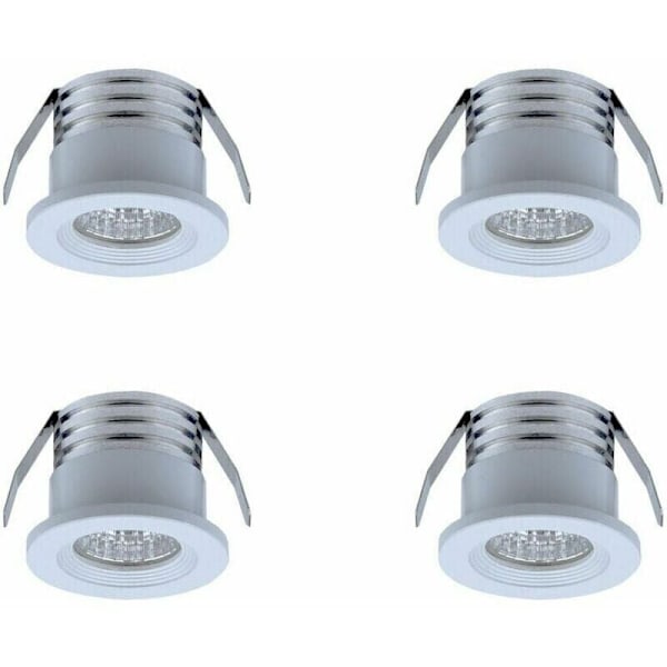 Set med 4 mini infällda LED-spotlights, 3 W, varmvit Vit..DEBUNS
