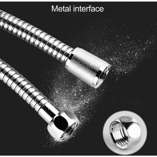 Fleksibel Brusehoved, 2m Bruse slange i rustfrit stål, Universal Bruse slange, Universal gevindfitting (G1/2 tomme) (2m)