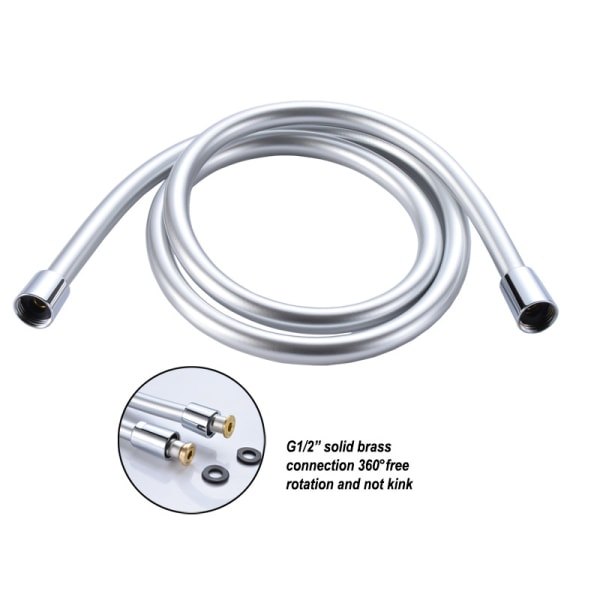 Dusch slang 1,5 m, PVC duschslang med dubbelt anti-böjsystem, U