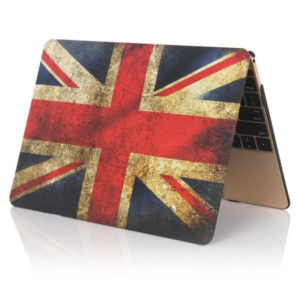 Deksel for Macbook 12 tommer - Britisk flagg Blå, Hvit & Stav