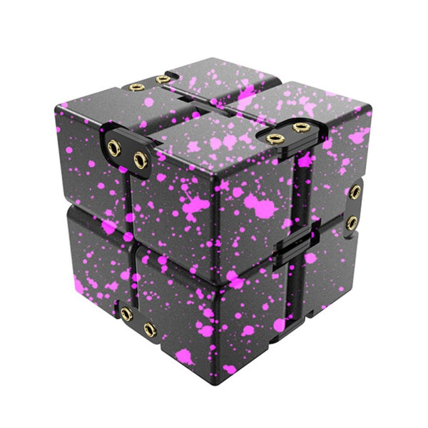 Fidget Toy Stress Avslappning Infinite Cube Flip Kub Svart-Rose Pink