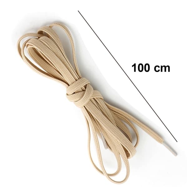 Elastiske snørebånd uden binding - Elastiske, med metallås (Khaki)