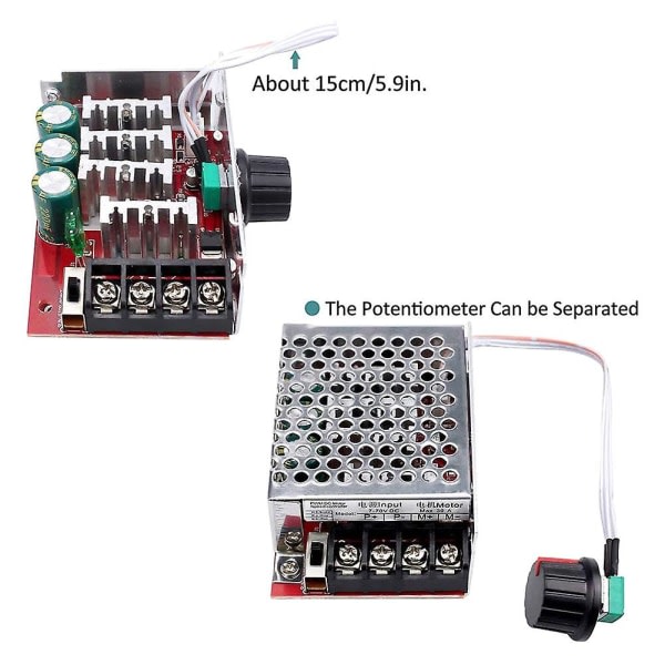 7-70V 30A PWM DC-motorhastighetsregulator med strömbrytare 12V 24V 36V 48V med 30A säkring