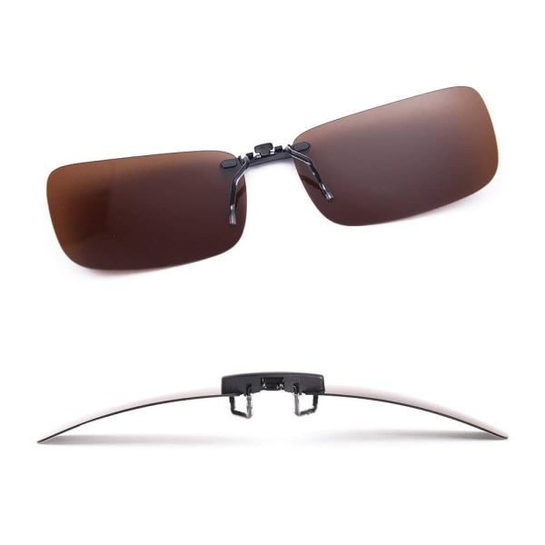 Polarisert unisex -solglasögon med klämma for glassögon-Bra clip-solglasögon for nærsynthet glassögon utendørs/körning/fiske-nyaste brun