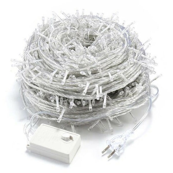 Jul LED-lysstreng, baggrundsdekoration til bryllupsfest, Holiday Garden Fairy String Lights (100M, 600 LED)