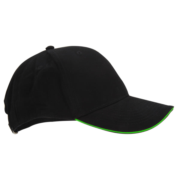 Beechfield Adults Unisex Athleisure Cap i bomull One Siz Svart/Limegrön One Size