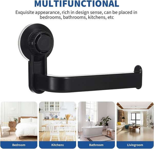 Toiletpapirholder - sort papirdispenser - 10*6,5*14,5 cm - Høj kvalitet - Holdbar