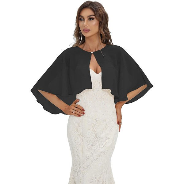 Kappe til Kvinder Chiffon Kappe Sjal & Wraps til Aftenkjole Bryllup Kappe