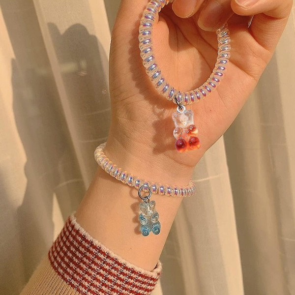 Farverige Gummy Charms Bjørn Hængende Glitter Harpiks Bjørn Charms Gummy Bjørn Perler Berlock Halskæde Berlocker