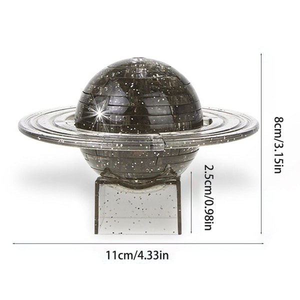 Puslespil Byggesten 3D Saturn Planet Krystal Puslespil Grå