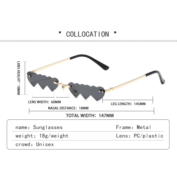 En-delt hjerte solbriller Rimless Heart Party Briller A