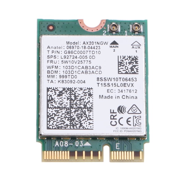 AX201NGW for M.2 CNVio2 for Key E Wireless Card WiFi Desktop Kit 2.4/5G 802.11ac