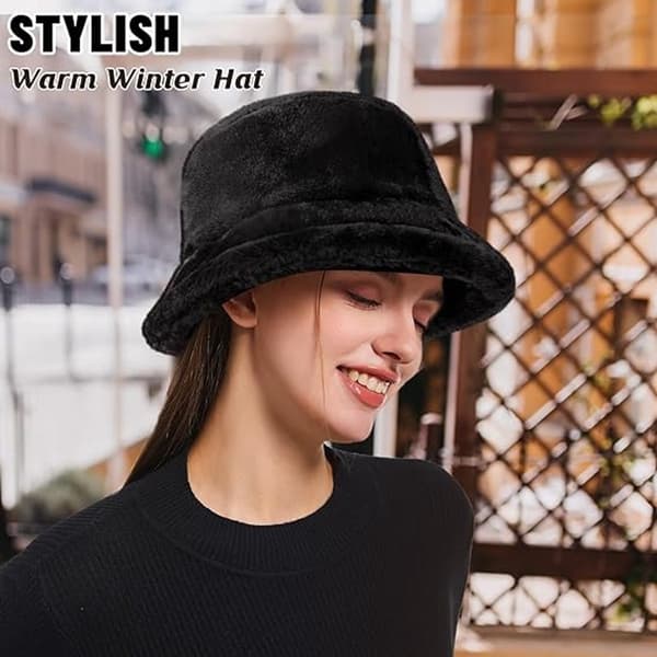 Vintermössa - bucket hat - Damhatt - Fiskarhatt - bucket hat dam - Vinter Bucket Hat för damer - Vintermössa - Varma mössor - Vinterfiskarhatt