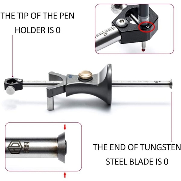 DIY Ridsenål Dobbeltformål Træ Ridsenåls Værktøj Multifunktionelle Tegnelinjer og Buer